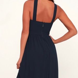Lulus Air of Romance Navy Maxi Dress; sz medium
